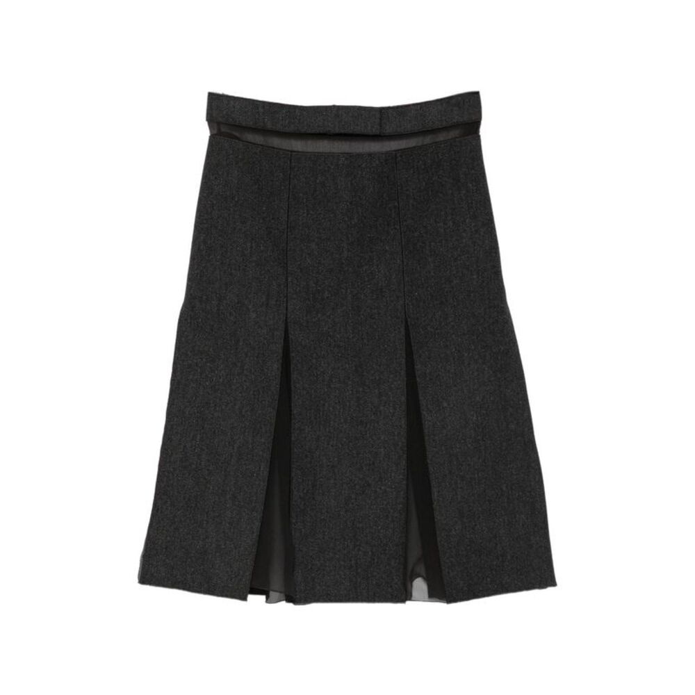 Prada Women Wool Midi Skirt